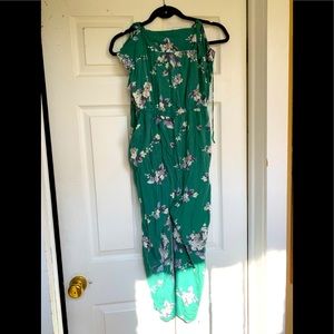 Green Floral Jumpsuit
